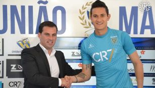 Raúl Gudiño, durante su presentación con el Unión Madeira