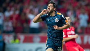 Pizarro celebra su gol contra Toluca 