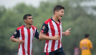 Godínez festeja gol contra el conjunto de Tigres