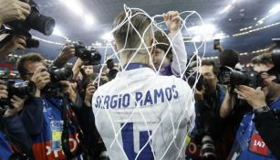 Sergio Ramos durante los festejos de la Champions  