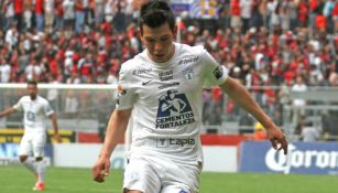 Lozano, durante un partido del Pachuca