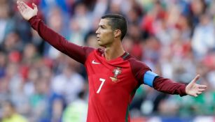 Cristiano Ronaldo reclama en el partido frente a México