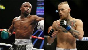 Mayweather y McGregor en sus respectivas peleas