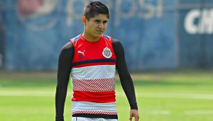 Chofis, durante un entrenamiento con Chivas 