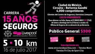 Seguros Liverpool espera 4 mil participantes en su primera carrera