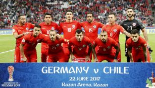 La Selección Chilena antes del partido contra Alemania en Fase de Grupos