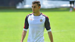 Alejandro Mayorga, en un entrenamiento con Chivas