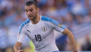 Silva, durante un partido de la Selección de Uruguay