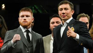 Canelo y Golovkin, en la presentación de la pelea