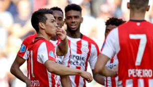 Chucky Lozano festeja su gol contra Roda JC 