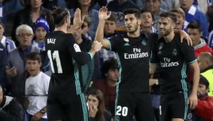 Bale, Asensio y Mayoral celebran una anotación 