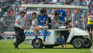 Cata, tras su lesión en el partido frente a Santos