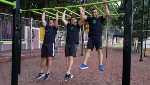 Alex Diego, Luis Rosas y Fernando Rivas en el gimnasio Zona