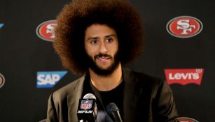 Kaepernick durante una conferencia de prensa 