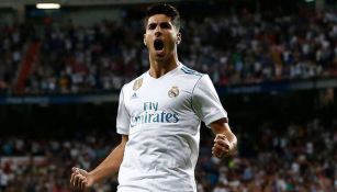 Asensio celebra un gol con el Real Madrid