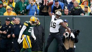 Brandon Coleman celebra TD contra Green Bay 