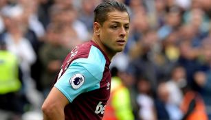 Javier Hernández, en acción con el West Ham