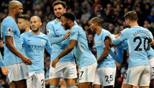 Jugadores del City celebran el gol de Danilo frente al Bournemouth