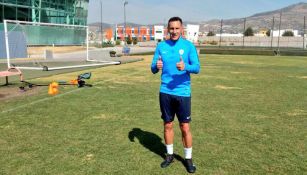 Christian Giménez durante un entrenamiento con Pachuca