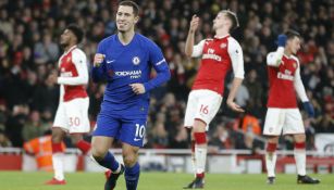 Eden Hazard celebra una anotación contra el Arsenal 