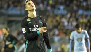 Cristiano Ronaldo se lamente en partido contra el Celta