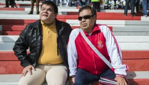 Marcial y su hijo, en la tribuna del Nemesio Diez