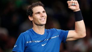 Rafael Nadal tras una victoria en el Masters de París de 2017 