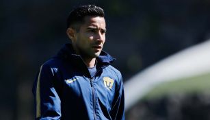 Luis Fuentes, en un entrenamiento con Pumas