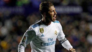 Sergio Ramos celebra en juego del Real Madrid 