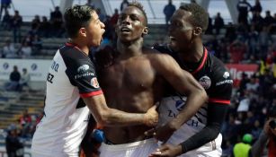 Quiñones celebra uno de sus goles frente al Atlas