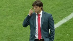 Matías Almeyda, durante el partido frente a Santos