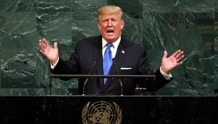 Donald Trump en una conferencia en la ONU