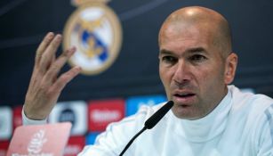 Zidane, durante una rueda de prensa del Real Madrid 