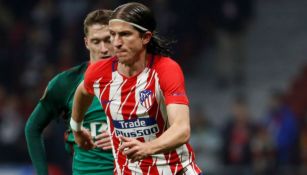 Filipe Luis, durante un partido del Atlético de Madrid 