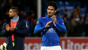 Antonio Briseño celebra gol con el Feirense