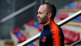 Andrés Iniesta, en una práctica del Barcelona en 