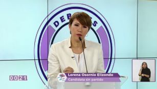 Lorena Osornio durante el debate