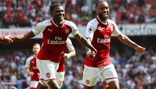 Lacazette celebra su doblete contra los Hammers 