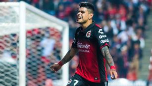 Gustavo Bou festeja su gol contra Toluca