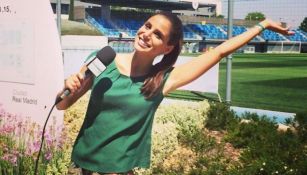 Lucía Villalón en los campos de entrenamiento de Real Madrid