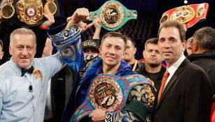 Gennady Golovkin celebra el triunfo frente a Vanes Martirosyan