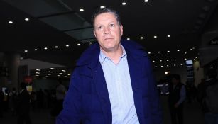 Ricardo Peláez, en su llegada al Aeropuerto Internacional de la CDMX