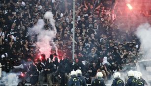 Aficionados del PAOK, durante la Final de la Copa Griega