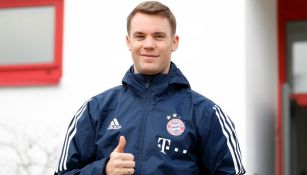 Manuel Neuer sonríe tras conocer su convocatoria para la Copa de Alemania 