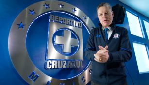 Pelaez, durante su presentación como director deportivo de Cruz Azul