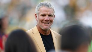 Brett Favre, durante el descanso de un juego de la NFL