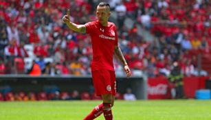 Salinas durante un partido con Toluca