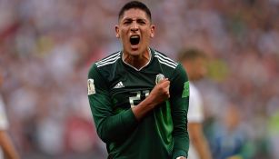 Edson Álvarez celebra la victoria del Tri frente a Alemania