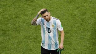 Messi al termino del partido contra Francia 