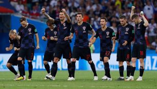 Jugadores de Croacia celebran el pase a Semifinales de Rusia 2018